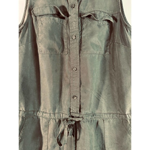 Banana Republic Womens‎ Collared Button Up Romper Shorts Olive Green Size 0 - Picture 2 of 5